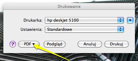Drukowanie do PDF na MacOSX